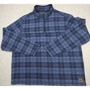 John Wayne Wooly Fleece Pullover Quarter Zip Multi Plaid Lumberjack Size 2XLarge